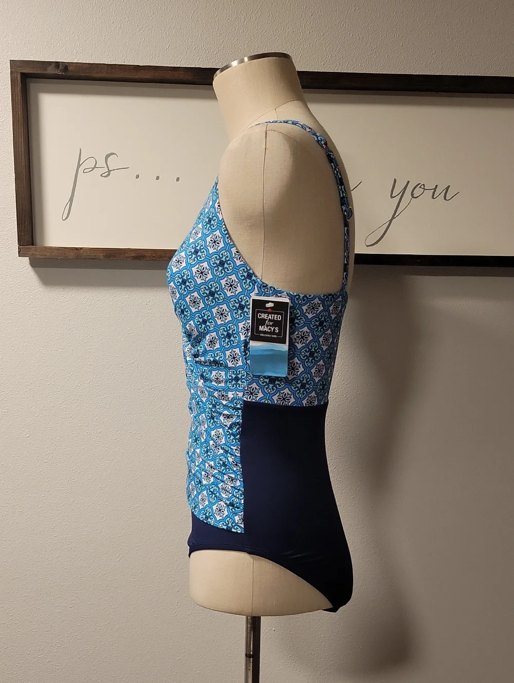 Swim Solutions surplice criss cross one piece swimsuit, NWT